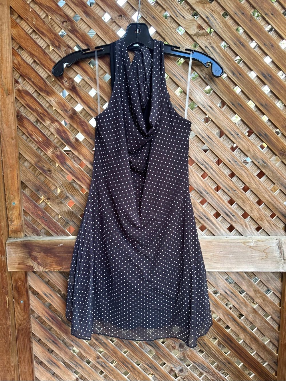 Black Polka Dot Halter Mini Dress